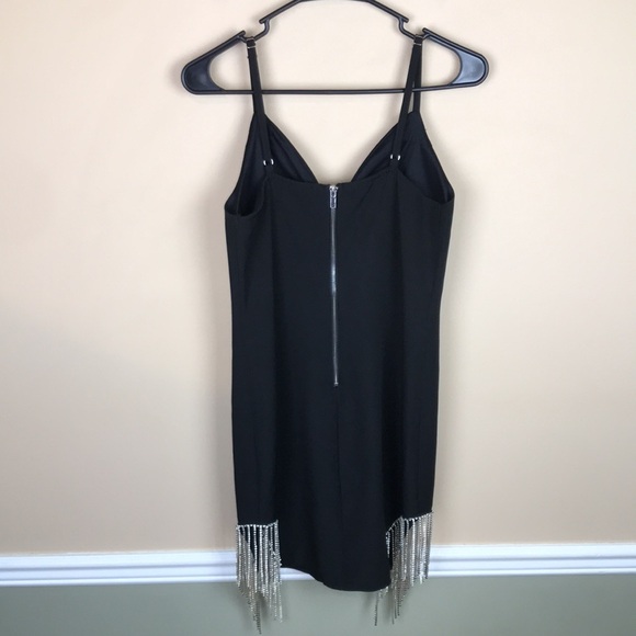 NWT Melrose With Love Women’s Black Hanging Rhinestone Cocktail Evening Dress - Picture 5 of 11